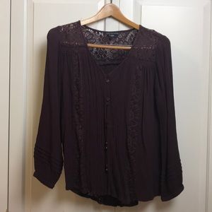 Eggplant Button Up Blouse
